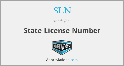 What is the abbreviation for state license number?